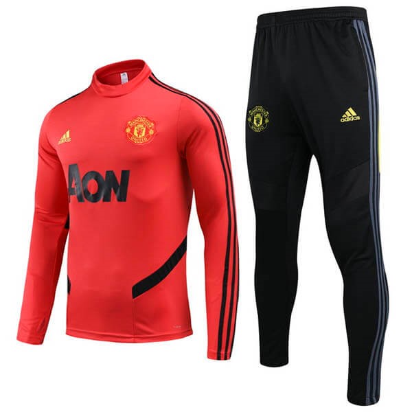 Survetement Football Manchester United 2020-21 Rouge Noir Jaune